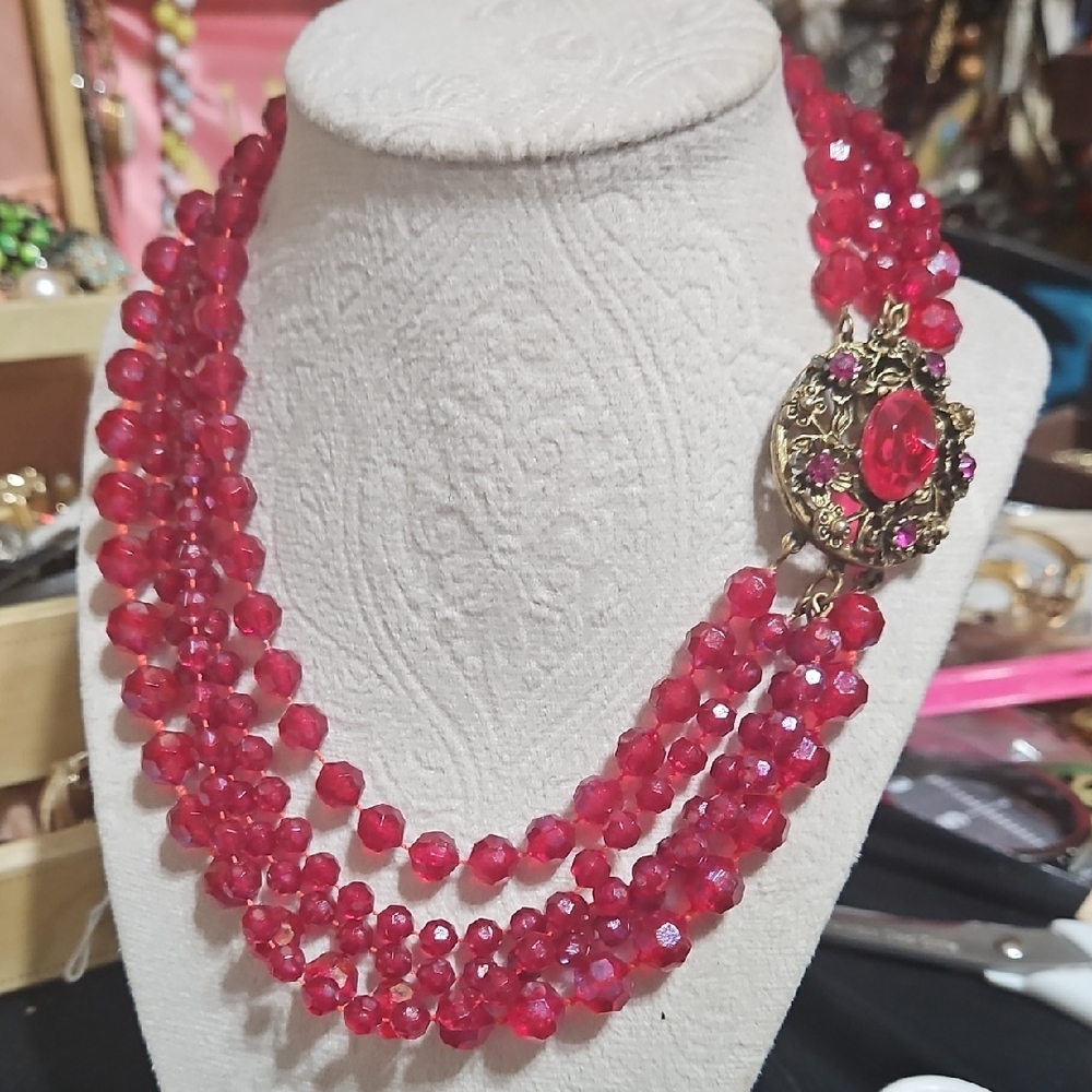 Selini Selro Multi-Strand Necklace with Ornate Clasp